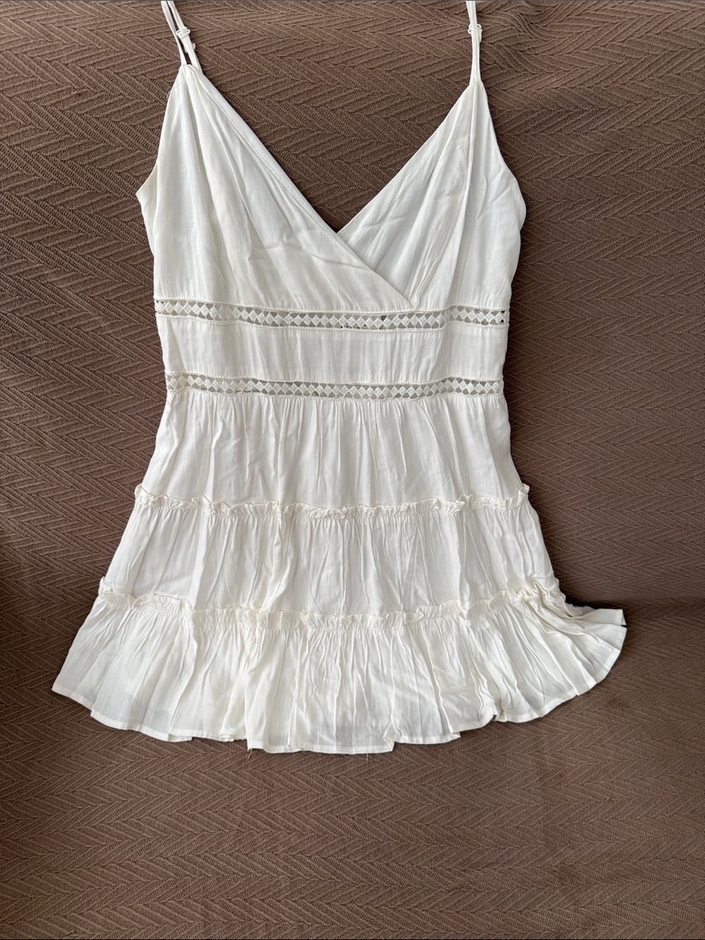 NWT Trixxi White Tiered Spaghetti-Strap  Dress Juniors M